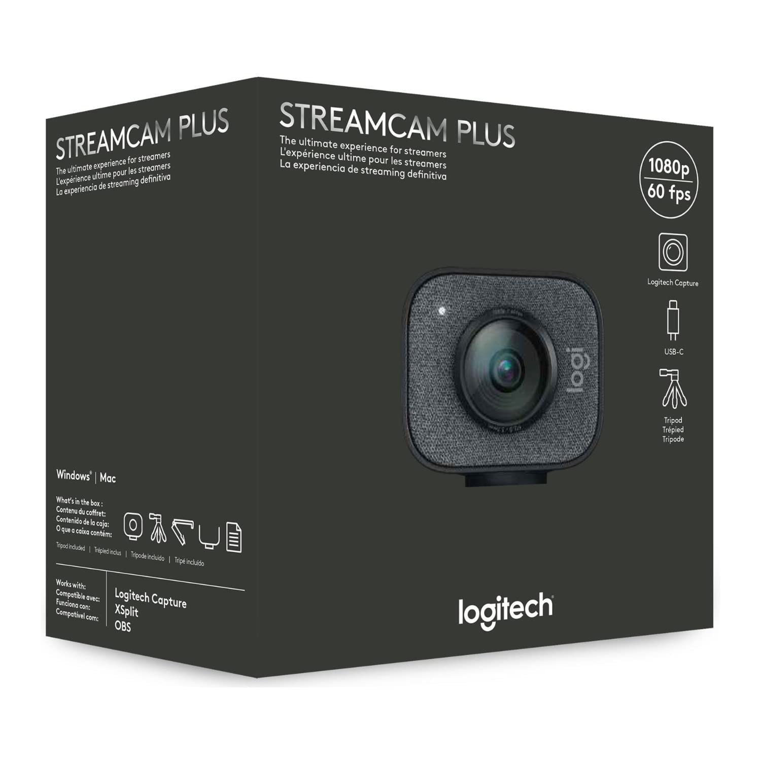 【美品】Logicool StreamCam Logitech StreamCam Plus 1080p Webcam with Tripod Mount